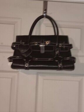 Luella Fine Leather Black Handbag Silver Hardware Made In Turkey
